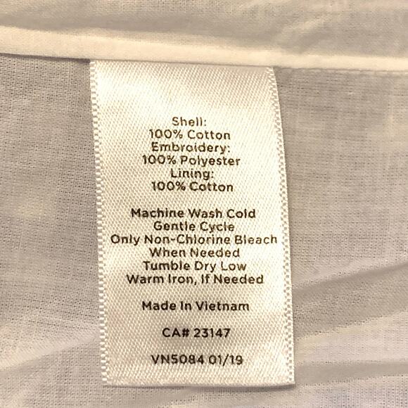 Talbots Womens Dress 22W Sleeveless Blue White Gingham Embroidered Lemons Lined - Picture 9 of 16